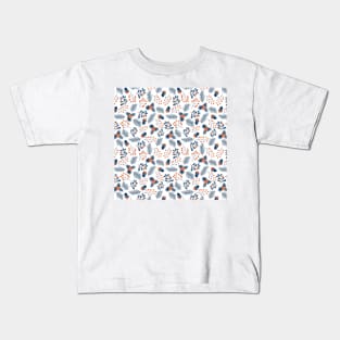 Mistletoe Branches Blue Red Kids T-Shirt